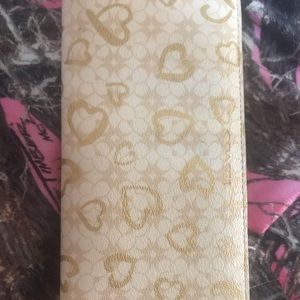 Cream and gold coach wallet